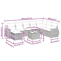 vidaXL Salon de jardin avec coussins 9 pcs marron résine tressée pas cher