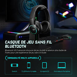 HECATE by Edifier G2BT Casque de jeu sans fil Bluetooth 5.2 avec pilote de 40 mm, casque léger à suppression de bruit avec cache - Noir pas cher