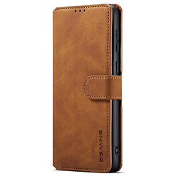 Etui en PU DG.MING style rétro, fermeture magnétique, antichoc avec support marron pour votre Samsung Galaxy A33 5G