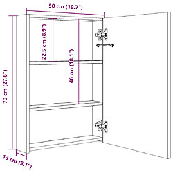 vidaXL Armoire de salle de bain à miroir LED 50x13x70 cm pas cher