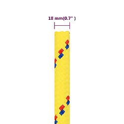 vidaXL Corde de bateau Jaune 18 mm 100 m Polypropylène pas cher