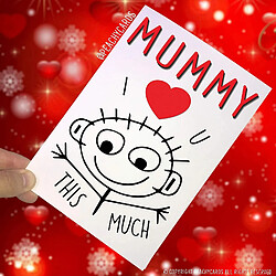 Carte momie, I love you This Much, momie carte d'anniversaire, carte pour la fête de Noël, cartes de carte de momie, pour maman, famille Dad Love You Pc222