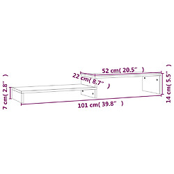 vidaXL Support de moniteur Marron miel (52-101)x22x14 cm Bois de pin pas cher