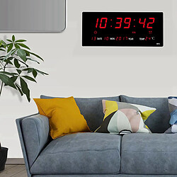 Acheter LED Numérique Horloge Murale Calendrier Grand Écran w/Température Intérieure Date et Jour de la Semaine, électrique Monté Bureau Horloge Minuterie