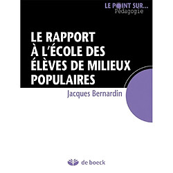 Le rapport à l'école des élèves de milieux populaires