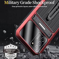 Coque en TPU anti-chute, béquille et sangle rouge pour votre Samsung Galaxy S21 + 5G