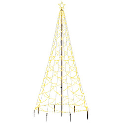 vidaXL Arbre de Noël avec poteau en métal 500 LED blanches chaudes 3 m