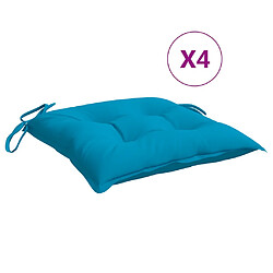 vidaXL Coussins de chaise lot de 4 bleu clair 50x50x7 cm tissu oxford