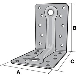 Simpson Strong-Tie Équerre mixte renforcée SIMPSON - A65xB88xC88x2mm - ABR9020