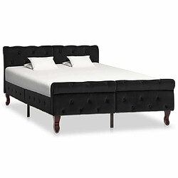 Maison Chic Lit adulte - Lit simple Cadre de lit,Structure du lit Contemporain Noir Velours 120 x 200 cm -MN15348