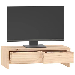 Avis vidaXL Support pour moniteur 50x27x15 cm Bois de pin solide