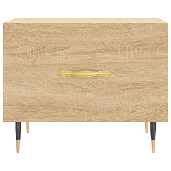 Maison Chic Table basse,Table Console Table d'appoint, Table pour salon Chêne sonoma 50x50x40 cm Bois d'ingénierie -MN16406 pas cher