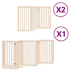 vidaXL Barrière pour chien porte pliable 12 panneaux bois de peuplier