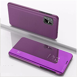 Wewoo Coque Rigide Pour Galaxy A51 plaqué miroir rabat housse en cuir avec support étui téléphone portable violet