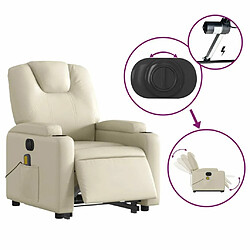 Maison Chic Fauteuil Relax pour salon, Fauteuil inclinable de massage électrique crème similicuir -GKD95434 pas cher