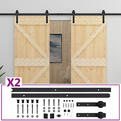 vidaXL Porte coulissante avec kit de quincaillerie 80x210cm Pin massif