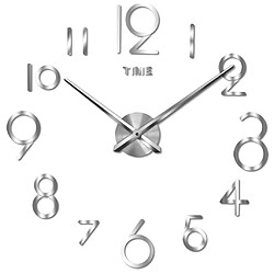 Avis Horloge murale bricolage 3D, horloge décorative moderne de chiffres sans cadre autocollants