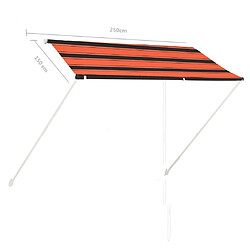 vidaXL Auvent rétractable 250x150 cm Orange et marron pas cher