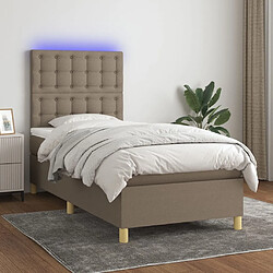 Sommier à lattes,Cadre à lattes de lit et matelas et LED pour Adulte Taupe 90x190 cm Tissu -MN84918