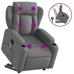 vidaXL Fauteuil de massage inclinable Gris foncé Tissu