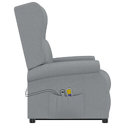 Acheter vidaXL Fauteuil de massage inclinable Gris clair Tissu