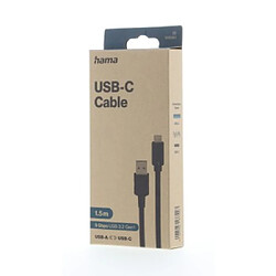 HAMA Câble USB-C, mâle USB-C - mâle USB-A, USB 3.2 Gen1, 5 Gbit/s, 1,50 m