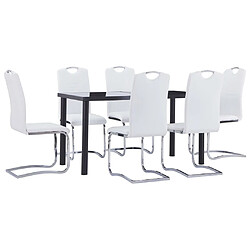 vidaXL Ensemble de salle à manger 7 pcs Similicuir Blanc