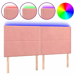 Maison Chic Tête de lit moderne à LED lumineuse pour chambre - Décoration de lit Rose 160x5x118/128 cm Velours -MN28861