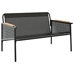 Acheter vidaXL Banc de jardin avec coussins 116 cm noir acier