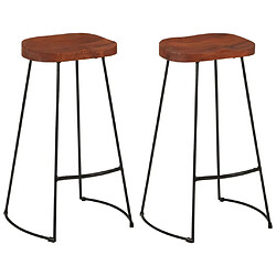 vidaXL Tabourets de bar Gavin lot de 2 50x40x78cm bois massif manguier