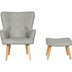 Avis Habitat Et Jardin Fauteuil style scandinave en tissu Odense - 1 place - Gris clair