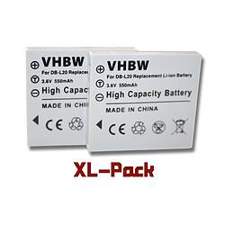 vhbw set de 2 batteries pour appareil photo SANYO Xacti: DMX-C1, DMX-CA65, DSC-C4, DSC-C5, DSC-E6, DSC-J4 remplace DB-L20 / DB-L20A / DB-L20AEX