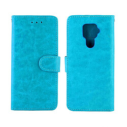 Wewoo Housse Coque Pour Huawei Nova 5i Pro en cuir à rabat horizontal Texture Crazy Horse avec porte-cartes et porte-cartesporte-monnaie et cadre photo bleu clair