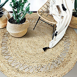 Thedecofactory FUNNY JUTE - Tapis rond en jute vague naturel diam.160