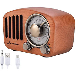 Universal Radio Radio Bluetooth Bluetooth 4.2 Mini haut haut-parleur Bluetooth 4.2 en bois portable Bluetooth Bluetooth 4.2 avec subwoofer, marron