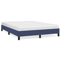 vidaXL Cadre de lit sans matelas bleu 140x200 cm tissu