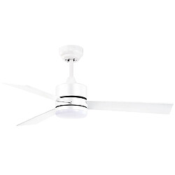 Ventilateur de plafond KILIM blanc, 3 pales réversibles, 18W LED 3000|4000|6500K, H40xP.107cm