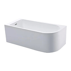 Vente-Unique Baignoire douche blanche avec pare baignoire coulissant - 240 L - Angle gauche - ANIKA pas cher