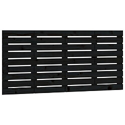 vidaXL Tête de lit murale Noir 126x3x63 cm Bois massif de pin