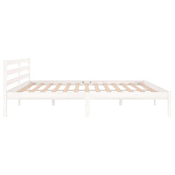 Maison Chic Lit adulte - Lit simple Cadre de lit,Structure du lit Contemporain Bois massif de pin 200x200 cm Blanc -MN86294 pas cher