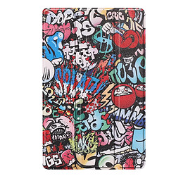 Wewoo Housse Coque Étui à rabat horizontal en cuir de dessin coloré pour motif Graffiti Custer Texture Galaxy Tab A 10.1 2019avec support escamotable et fonction veille / réveil