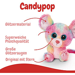 Avis NICI- Doudou-Peluche GLUBSCHIS Souris Candypop 15cm, avec des Grands Yeux Scintillants, 45567