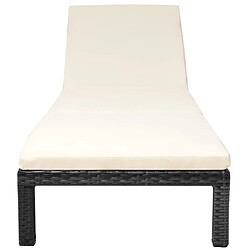 Avis Maison Chic Chaise longue avec coussin | Bain de soleil Relax | Transat Résine tressée Noir -GKD84189