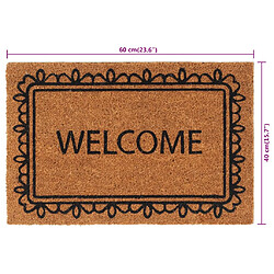 vidaXL Tapis de porte naturel 40x60 cm fibre de coco touffeté pas cher