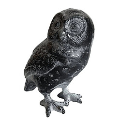 L'Héritier Du Temps Hibou Chouette Statue Statuette Sculpture Oiseau en Fonte Patinée Grise 9x15x16cm