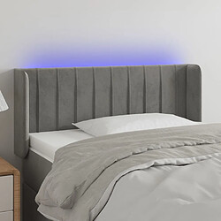 Maison Chic Tête de lit moderne à LED lumineuse pour chambre - Décoration de lit Gris clair 83x16x78/88 cm Velours -MN85874