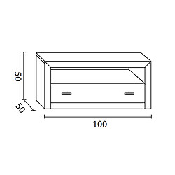 Acheter Pegane Meuble TV en pin massif coloris cerisier - Longueur 100 x Profondeur 55 x Hauteur 45 cm