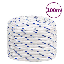 vidaXL Corde de bateau Blanc 20 mm 100 m Polypropylène