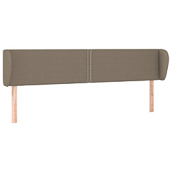 vidaXL Tête de lit avec oreilles Taupe 163x23x78/88 cm Tissu