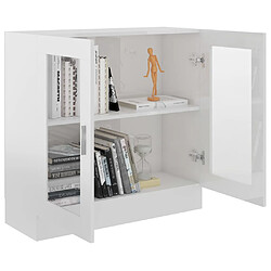 Avis vidaXL Armoire à vitrine Blanc brillant 82,5x30,5x80cm Bois ingénierie